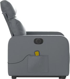 vidaXL Rozkładany fotel pionizujący z masażem, elektryczny, szary 9