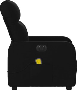 vidaXL Rozkładany fotel masujący, elektryczny, czarny, tkanina 9