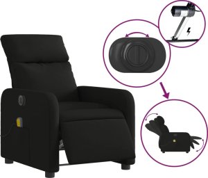 vidaXL Rozkładany fotel masujący, elektryczny, czarny, tkanina 6