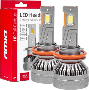 AMiO Żarówki samochodowe led seria hp full canbus h8 h9 h11 h16 6500k amio-03677 1