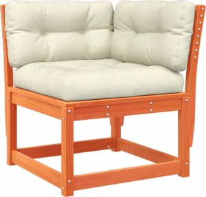 vidaXL 7-cz. zestaw mebli ogrodowych z poduszkami, woskowy brąz, sosna 3