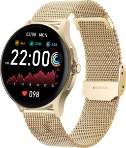 Smartwatch Enter ZEGAREK SMARTWATCH DAMSKI ENTER CANDICE POLSKIE MENU ROZMOWY CND.08.E.115.11.15 ZŁOTY MESH 1