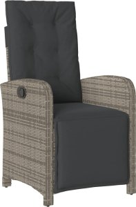 vidaXL 9-cz. zestaw mebli ogrodowych z poduszkami, szary, rattan PE 3