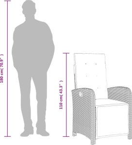 vidaXL 9-cz. zestaw mebli ogrodowych z poduszkami, szary, rattan PE 10