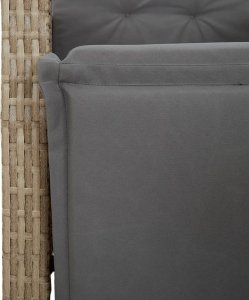 vidaXL 9-cz. zestaw mebli ogrodowych z poduszkami, beżowy, polirattan 8