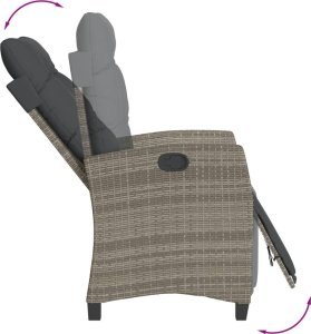 vidaXL 7-cz. zestaw mebli ogrodowych z poduszkami, szary, rattan PE 4