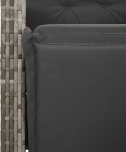 vidaXL 7-cz. zestaw mebli ogrodowych z poduszkami, szary, rattan PE 6