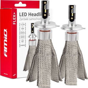 AMiO Żarówki samochodowe led seria flex+ h4/h19 6000k 12v 24v canbus amio-03657 1