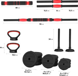 HMS ‎Hantel SGN120 Pro Set bitumiczny 2 x 10 kg 4