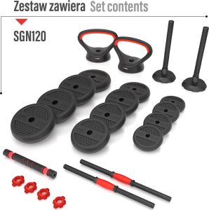 HMS ‎Hantel SGN120 Pro Set bitumiczny 2 x 10 kg 5