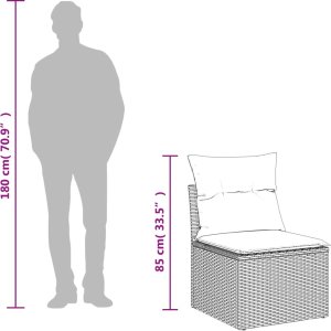 vidaXL 8-cz. zestaw wypoczynkowy do ogrodu, z poduszkami, czarny 11
