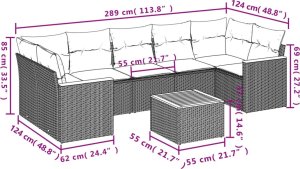 vidaXL 8-cz. zestaw wypoczynkowy do ogrodu, z poduszkami, czarny 8