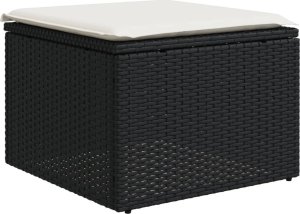vidaXL 10-cz. zestaw wypoczynkowy do ogrodu, poduszki czarny rattan PE 5