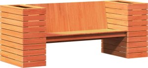 vidaXL Ławka z donicami, woskowy brąz, 167,5x60x65 cm, drewno sosnowe 2