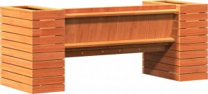vidaXL Ławka z donicami, woskowy brąz, 167,5x60x65 cm, drewno sosnowe 7