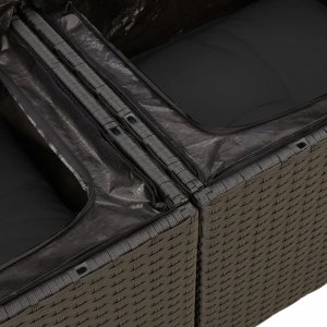 vidaXL 5-cz. zestaw wypoczynkowy do ogrodu, poduszki, czarny rattan PE 6