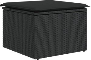vidaXL 5-cz. zestaw wypoczynkowy do ogrodu, poduszki, czarny rattan PE 10