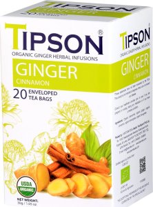 Tipson Tipson ORGANIC GINGER CINNAMON ziołowa herbata rumianek imbir cynamon - w kopertach 20 x 1,5 g 1