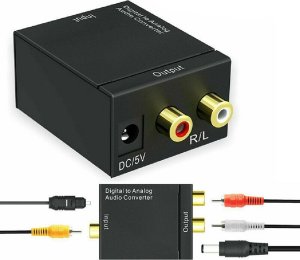 Adapter AV Verk Konwerter optyczny toslink spdif na 2x cinch rca Konwerter optyczny toslink spdif na 2x cinch rca 2
