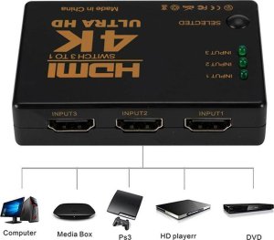 Verk Switch rozdzielacz 3x do 1 hdmi 4k uhd + pilot ir Switch rozdzielacz 3x do 1 hdmi 4k uhd + pilot ir 2