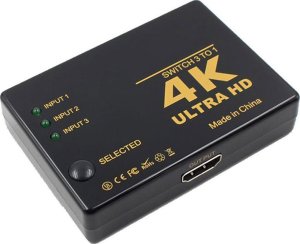 Verk Switch rozdzielacz 3x do 1 hdmi 4k uhd + pilot ir Switch rozdzielacz 3x do 1 hdmi 4k uhd + pilot ir 4