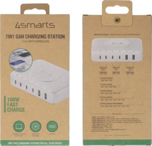 Ładowarka 4smarts 4smarts 7in1 GaN Ladestation 100W Wireless Charger, weiß 7