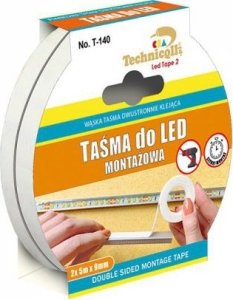 Technicqll TAŚMA MONTAŻOWA DO LED 2*5M*9MM (1 SZT) 1