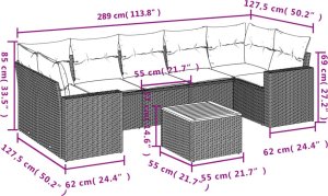 vidaXL 8-cz. zestaw wypoczynkowy do ogrodu, z poduszkami, czarny 3