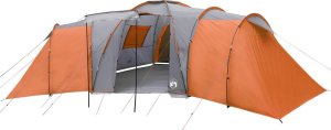Namiot turystyczny vidaXL Namiot rodzinny, 12-os., szaro-pomarańczowy, wodoszczelny 4