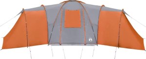 Namiot turystyczny vidaXL Namiot rodzinny, 12-os., szaro-pomarańczowy, wodoszczelny 6