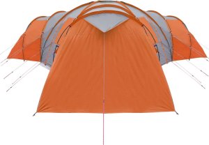 Namiot turystyczny vidaXL Namiot rodzinny, 12-os., szaro-pomarańczowy, wodoszczelny 8