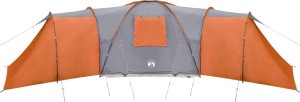 Namiot turystyczny vidaXL Namiot rodzinny, 12-os., szaro-pomarańczowy, wodoszczelny 10