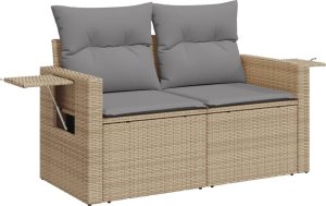 vidaXL 7-cz. zestaw wypoczynkowy do ogrodu, z poduszkami, beżowy 5