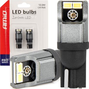 AMiO Żarówki led canbus 3020 4smd t10 w5w w10w 12v 24v amio-03717 1