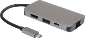 HUB USB MicroConnect Microconnect USB3.1CCOM16 stacja dokująca Przewodowa USB 3.2 Gen 1 (3.1 Gen 1) Type-C Szary 1