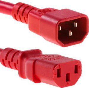 Kabel zasilający MicroConnect Microconnect PE040630RED kabel zasilające Czerwony 3 m C14 panel C13 panel 1