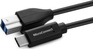 Kabel USB MicroConnect Microconnect W127021088 kabel USB 3 m USB 3.2 Gen 1 (3.1 Gen 1) USB C USB B Czarny 1