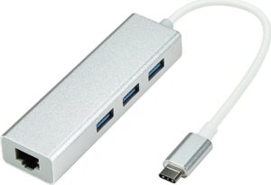 Kabel USB ProXtend ProXtend USBC-ETHUSB3X3-S stacja dokująca Przewodowa USB 3.2 Gen 1 (3.1 Gen 1) Type-C Srebrny 1