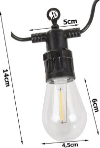 Verk Girlanda ogrodowa łańcuch świetlny lampki 15 led Girlanda ogrodowa łańcuch świetlny lampki 15 led 11
