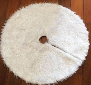 Verk Dywanik pod choinkę na święta mata futerko biały okrągły 90cm okrągły Dywanik pod choinkę na święta mata futerko biały okrągły 90cm okrągły 3