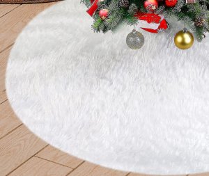 Verk Dywanik pod choinkę na święta mata futerko biały okrągły 90cm okrągły Dywanik pod choinkę na święta mata futerko biały okrągły 90cm okrągły 6