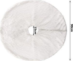Verk Dywanik pod choinkę na święta mata futerko biały okrągły 90cm okrągły Dywanik pod choinkę na święta mata futerko biały okrągły 90cm okrągły 10