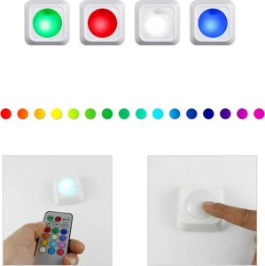 Lampka biurkowa Verk Lampka bezprzewodowa lampa nocna lampki rgb led pilot na baterie 2 sztuki Lampka bezprzewodowa lampa nocna lampki rgb led pilot na baterie 2 sztuki 2