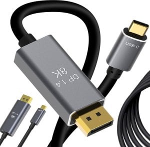 Kabel Verk Kabel przewód displayport usb typ-c 1.4 video audio usb-c 8k 4k 2k 1,8m Kabel przewód displayport usb typ-c 1.4 video audio usb-c 8k 4k 2k 1,8m 1