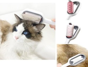 Verk Szczotka do czesania mycia zbierania sierści dla psa kota silikonowa 3w1 Szczotka do czesania mycia zbierania sierści dla psa kota silikonowa 3w1 5