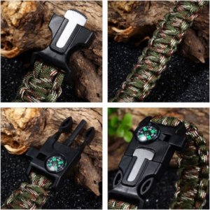Verk Bransoletka survival opaska 5w1 kompas krzesiwo linka nóż linka paracord Bransoletka survival opaska 5w1 kompas krzesiwo linka nóż linka paracord 5