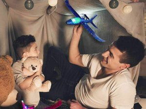 Verk Samolot styropianowy styropianu 47cm świecący led szybowiec rzutka duży 4