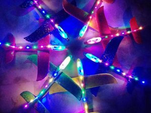 Verk Samolot styropianowy styropianu 47cm świecący led szybowiec rzutka duży 5