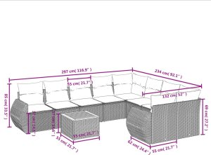 vidaXL 10-cz. zestaw wypoczynkowy do ogrodu, z poduszkami, szary 3