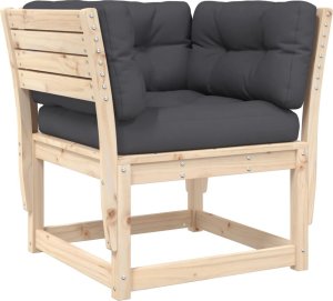 vidaXL 5-cz. zestaw kanap ogrodowych z poduszkami, lite drewno sosnowe 5